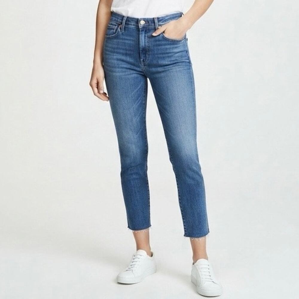 AYR The Chiller Blue High Rise Raw Hem Cropped Jeans Women's Size 28